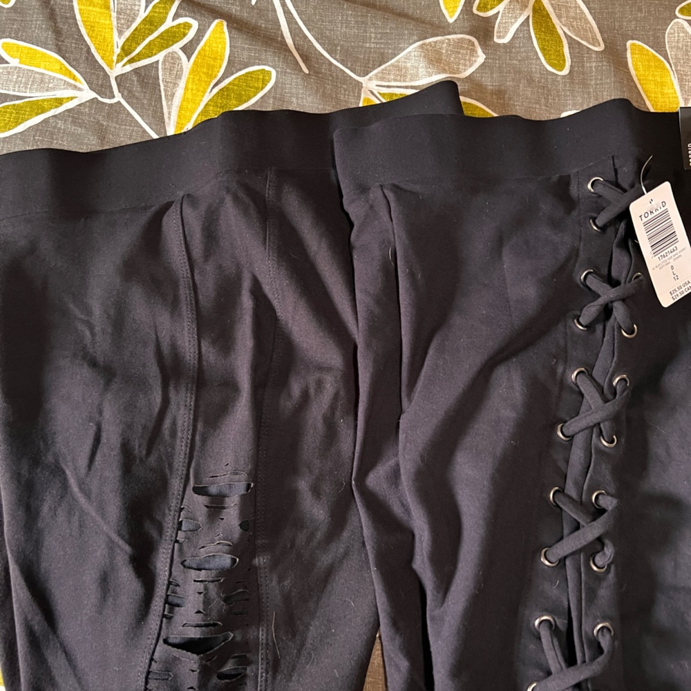 Torrid Black Bike Shorts with side embellishments. Size 0 NWT
